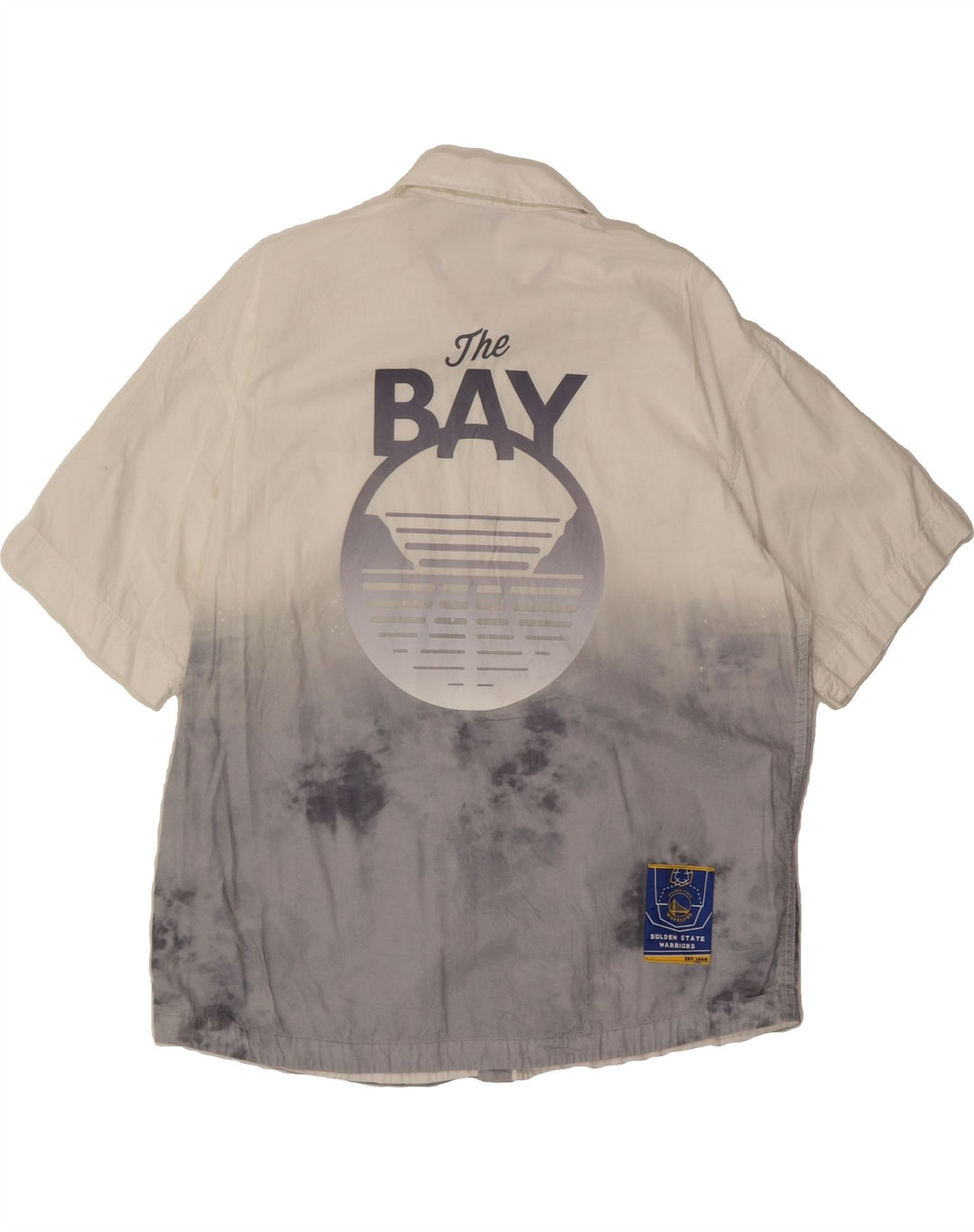 JACK & JONES Mens Graphic Shirt Size 41 Medium Off White Tie Dye Vintage Jack & Jones and Second-Hand Jack & Jones from Messina Hembry 