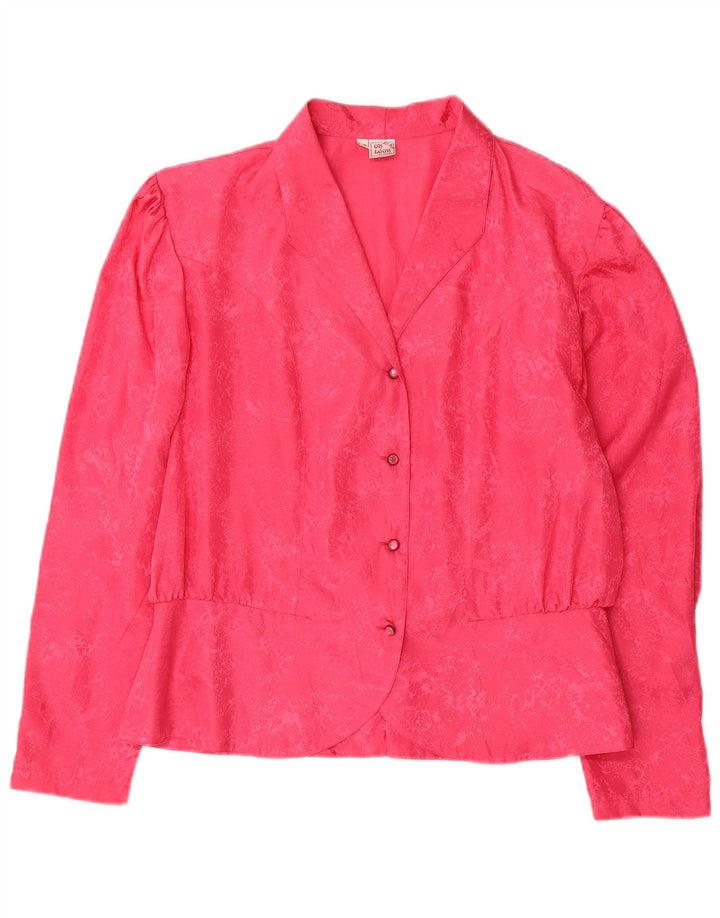 Lorena Womens Shirt Blouse IT 48 XL Pink Floral