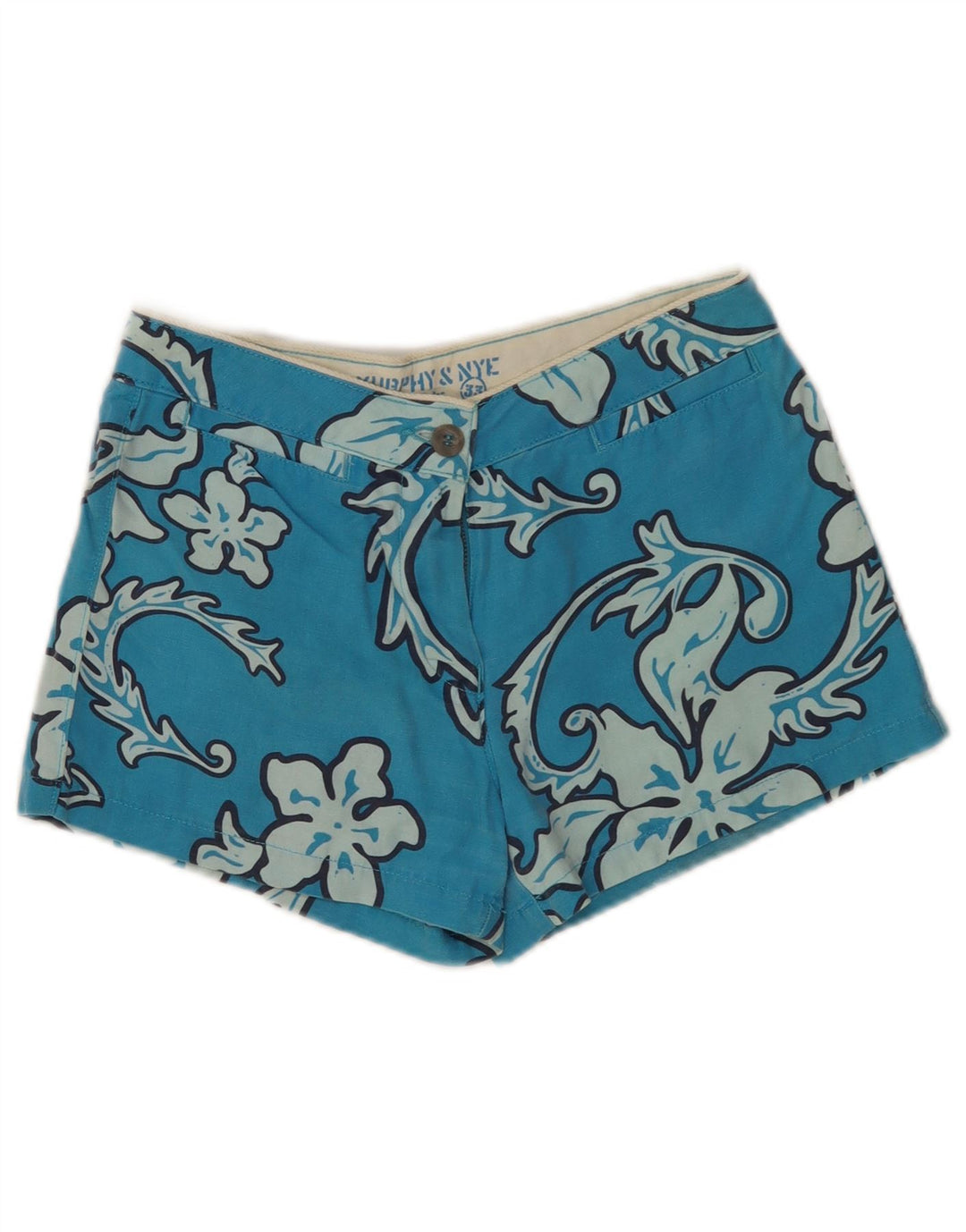 Pantaloncini da bagno da donna Murphy & Nye W29 cotone floreale blu medio