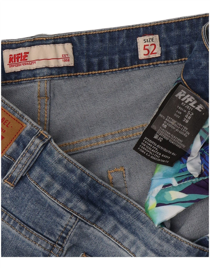 Rifle Mens Denim Shorts IT 52 XL W38  Blue Cotton