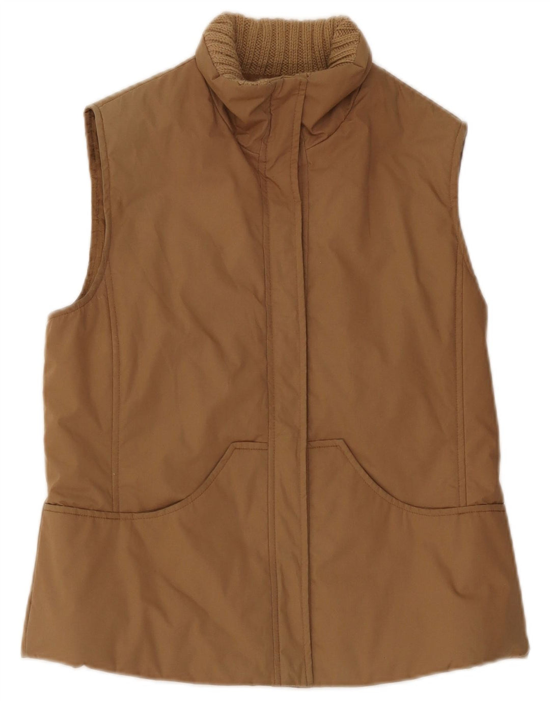 Max & Co. Dame Oversized Polstret Gilet UK 10 Small Beige Bomuld