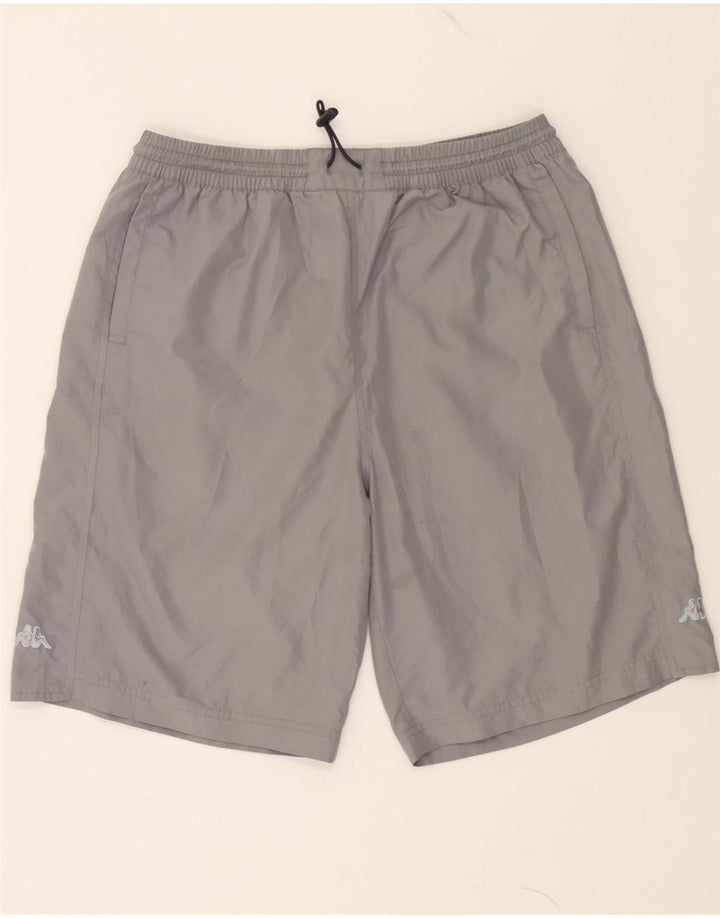 KAPPA Mens Graphic Sport Shorts Large  Grey Polyester Vintage Kappa and Second-Hand Kappa from Messina Hembry 