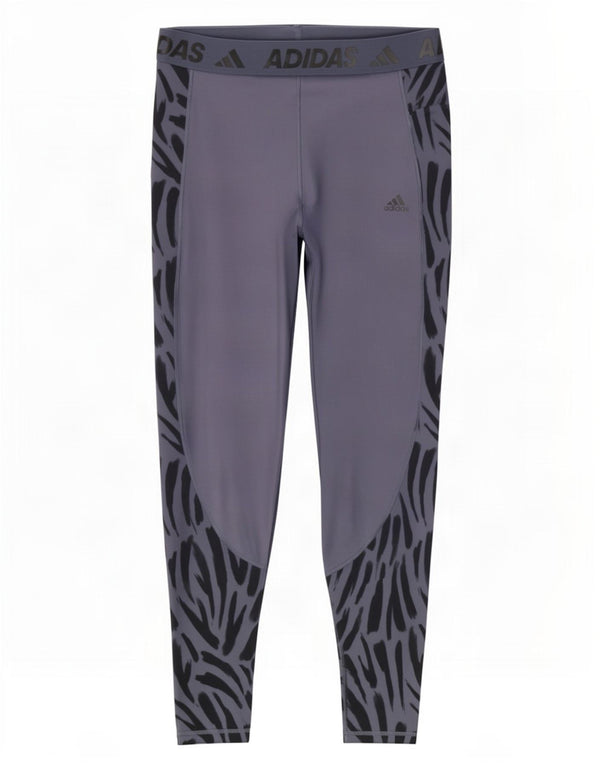 Leggings cu grafică Adidas pentru femei Tech Fit Marea Britanie 20/22 XL Bleumarin cu imprimeu animal