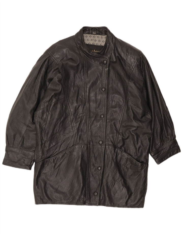 Pierce Arrow Dame Oversized Læderfrakke EU 42 Large Black