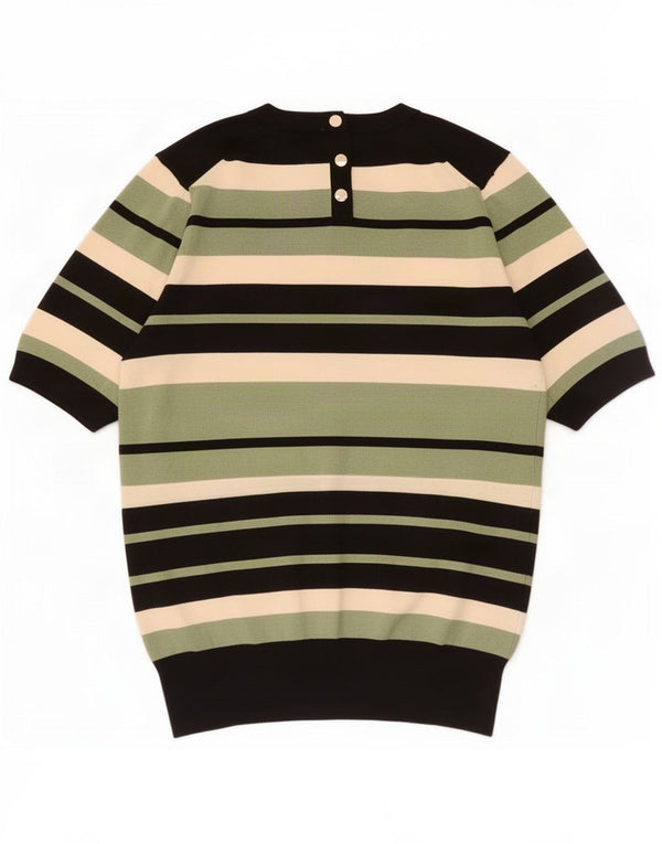 Zara - Jersey con cuello barco para mujer, talla 40, talla grande, multicolor, a rayas