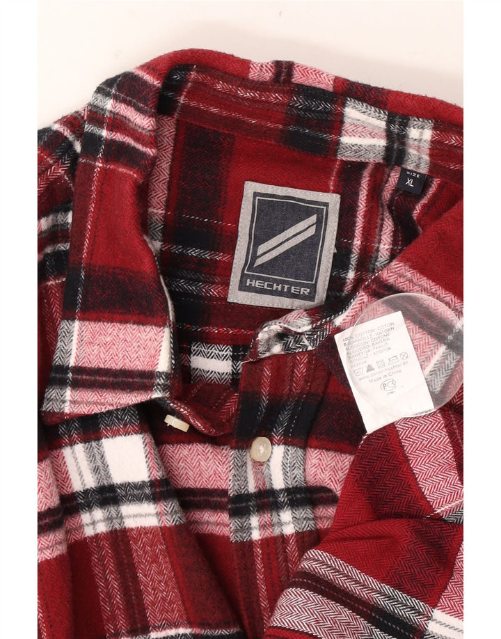 Daniel Hechter Mens Flannel Shirt XL Red Check Cotton