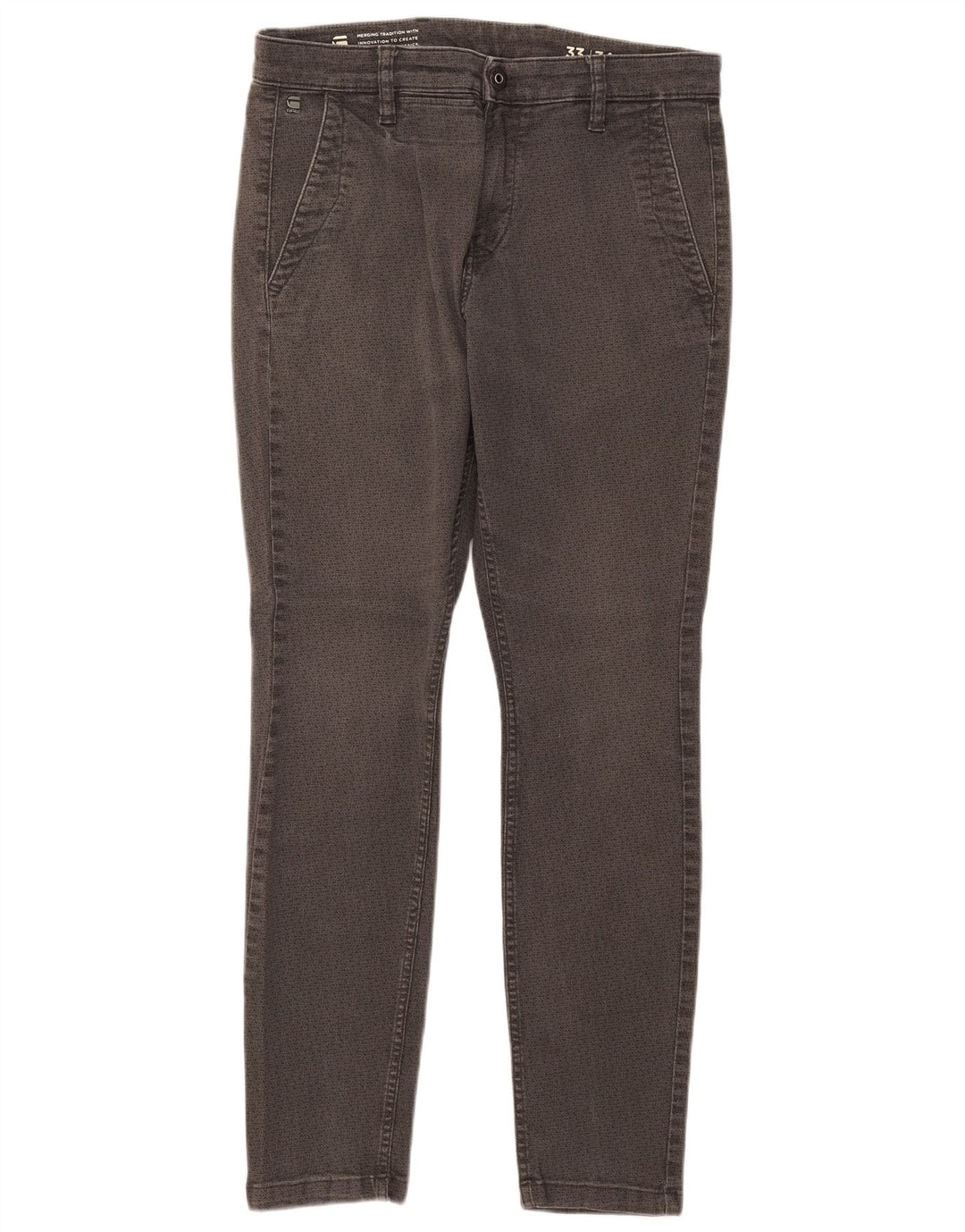 G-Star Mens Slim Jeans W33 L30 Grey Geometric Cotton