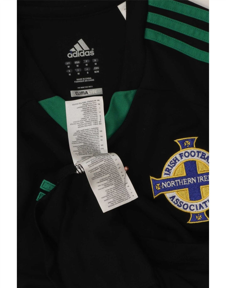 Adidas Maglia da calcio irlandese da uomo a manica lunga media nera in poliestere