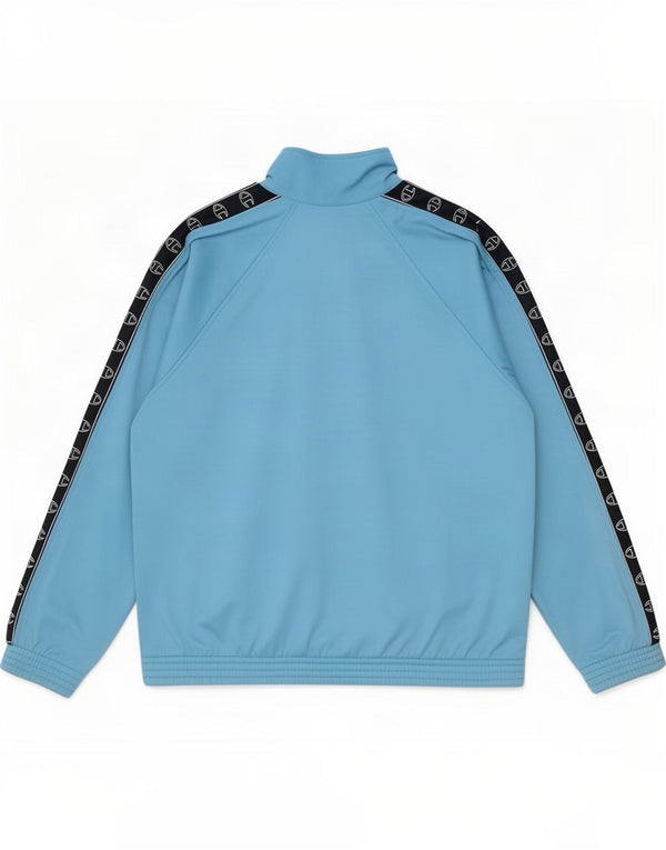 Champion Mens Graphic Tracksuit Top Jacket Large Blue Colourblock Polyester