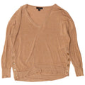 J. CREW Womens V-Neck Jumper Sweater UK 14 Medium Brown Linen