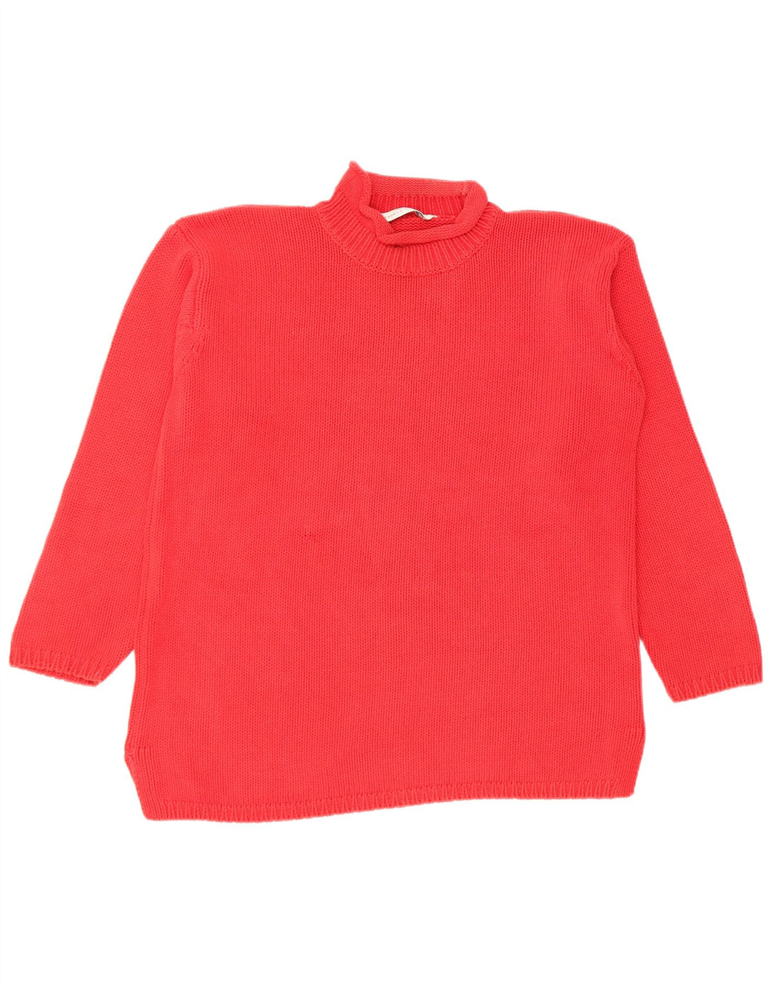 Marks & Spencer Dame Turtle Neck Jumper Sweater UK 12 Medium Rød Bomuld
