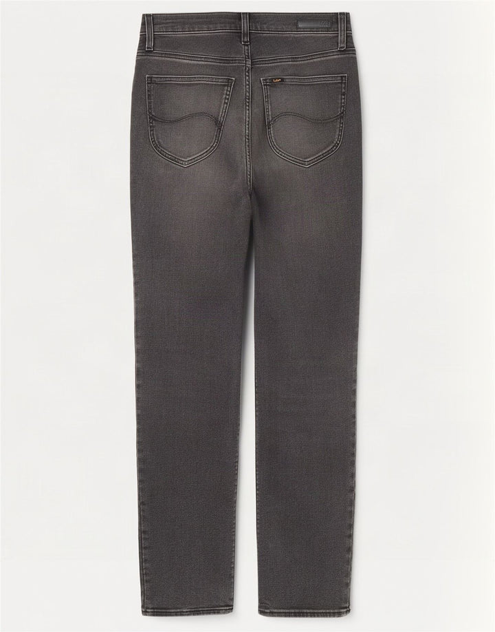 Lee Womens Carol Straight Jeans W27 L27 Grey Cotton