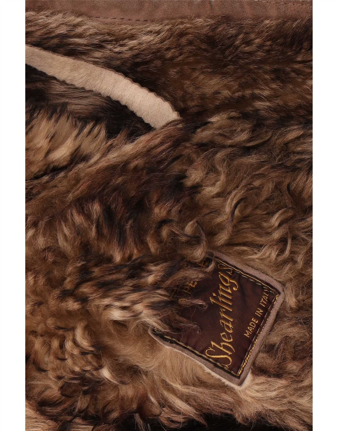 Palton vintage pentru femei din shearling UK 18 XL maro