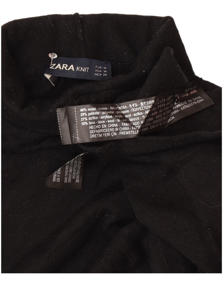 Zara Damen Rollkragenpullover, Gr. 14, Mittelschwarz, Modal