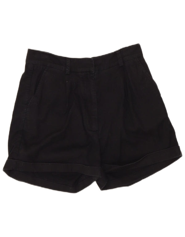 Pantaloncini chino a vita alta da donna Fred Perry UK 12 medio cotone nero classico