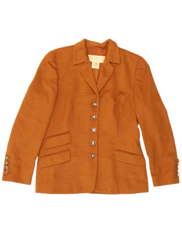 Escada Womens by Margaretha Ley Veste blazer à 5 boutons EU 38 Marron moyen