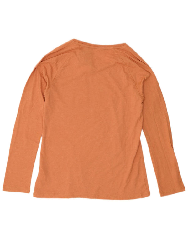 Dickies Womens Top Long Sleeve UK 10 Small Orange Cotton