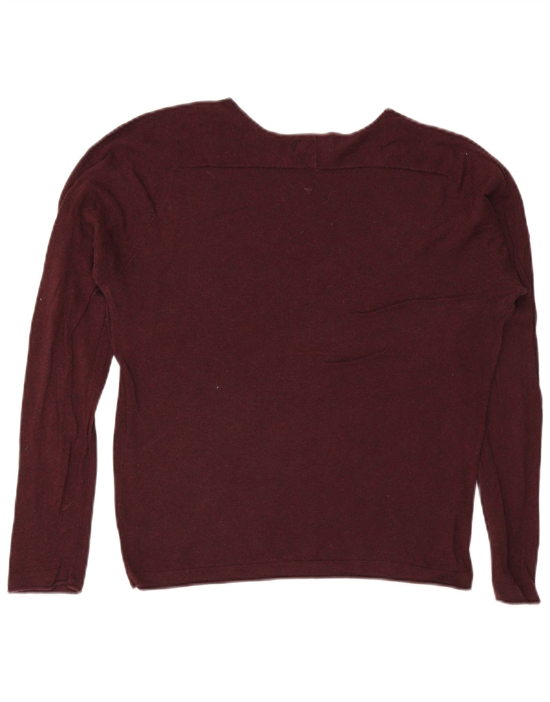 Zara Herren-Pullover mit U-Boot-Ausschnitt, mittleres Burgunderrot