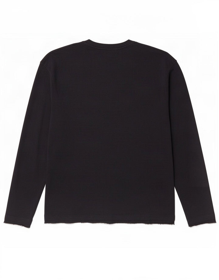 Zara Mens Top Long Sleeve Medium Navy Blue Cotton