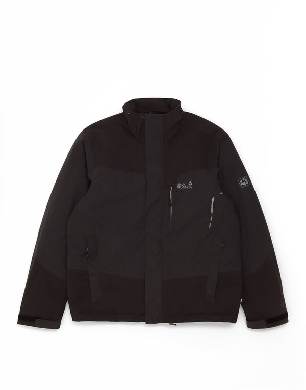 Jack Wolfskin Veste coupe-vent à capuche pour homme UK 34 XS Noir Sports