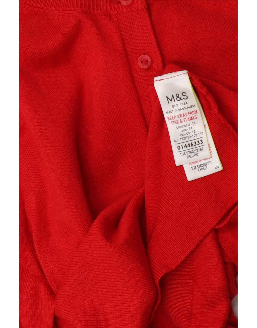 Marks & Spencer Womens Cardigan Sweater UK 16 Large Red Viscose