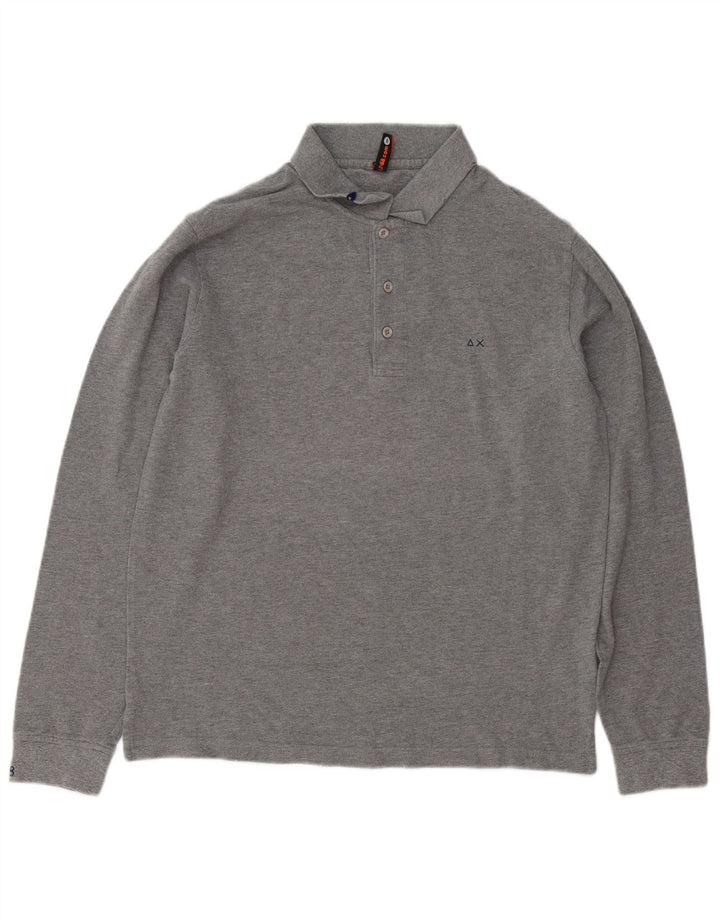 Sun68 Polo à manches longues pour homme en coton gris Taille L