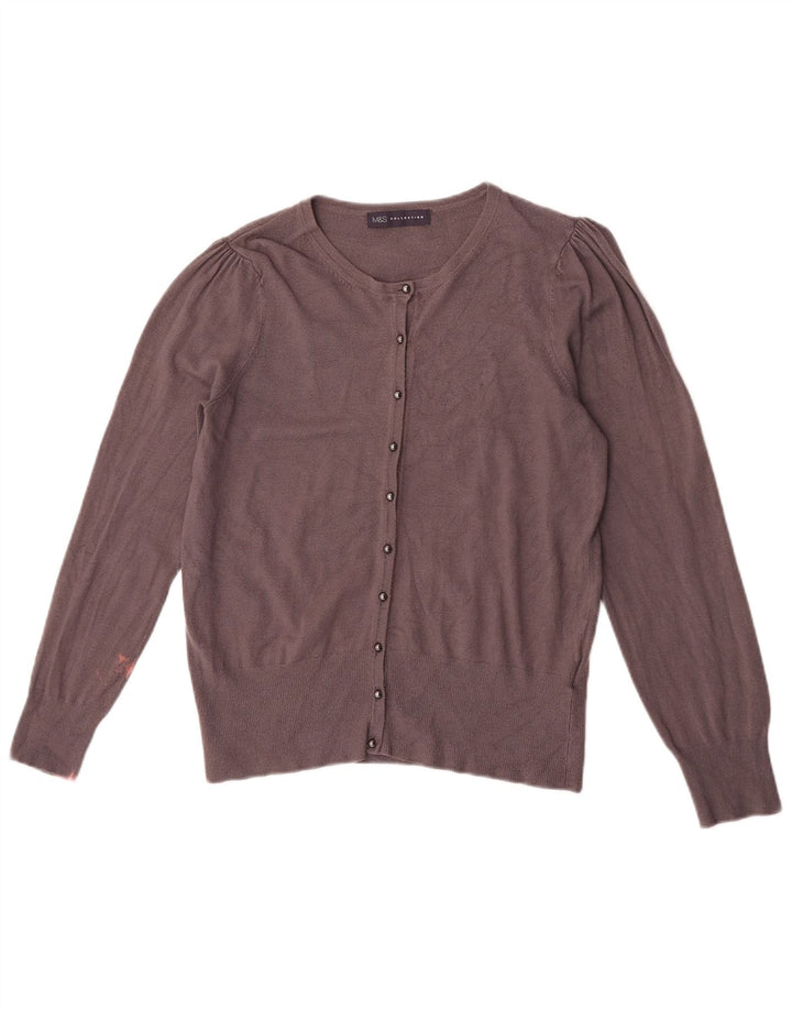 Marks & Spencer Womens Cardigan Sweater UK 12 Medium Grey Viscose