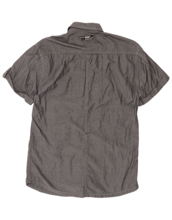 Jack & Jones Mens Short Sleeve Shirt Medium Grey Cotton