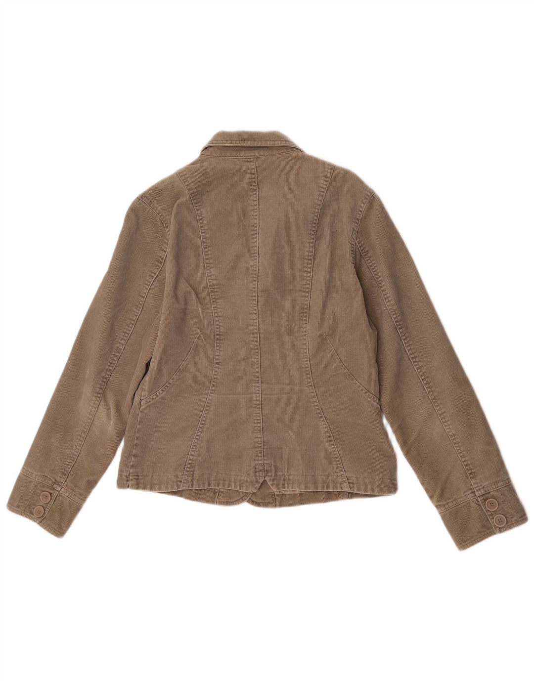 Monsoon Dame 2-knaps Corduroy Blazer Jacket UK 12 Medium Beige Bomuld