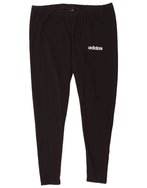 Adidas Damen Leggings UK 28/30 3XL Schwarz Baumwolle