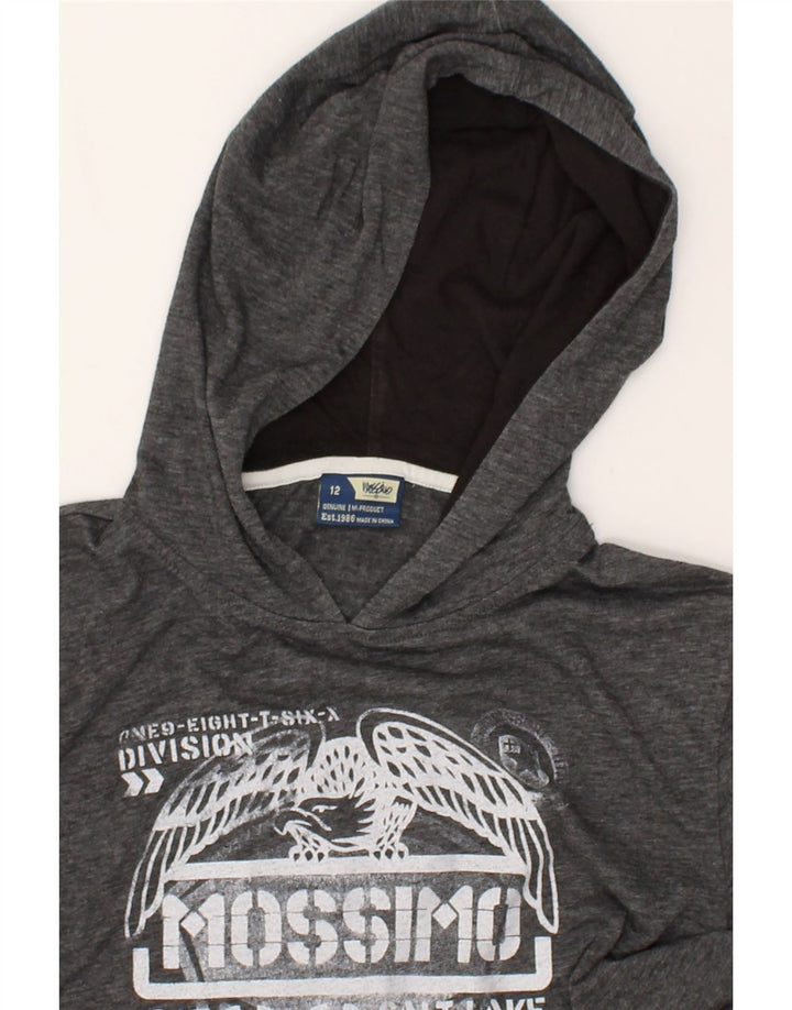 MOSSIMO Boys Graphic Hoodie Jumper 11-12 Years Grey Cotton | Vintage Mossimo | Thrift | Second-Hand Mossimo | Used Clothing | Messina Hembry 