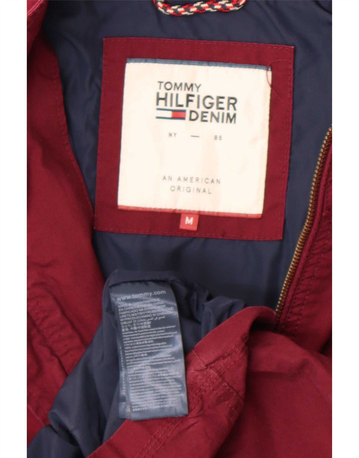 Tommy Hilfiger Ανδρικό Bomber Jacket UK 38 Medium Burgundy Cotton