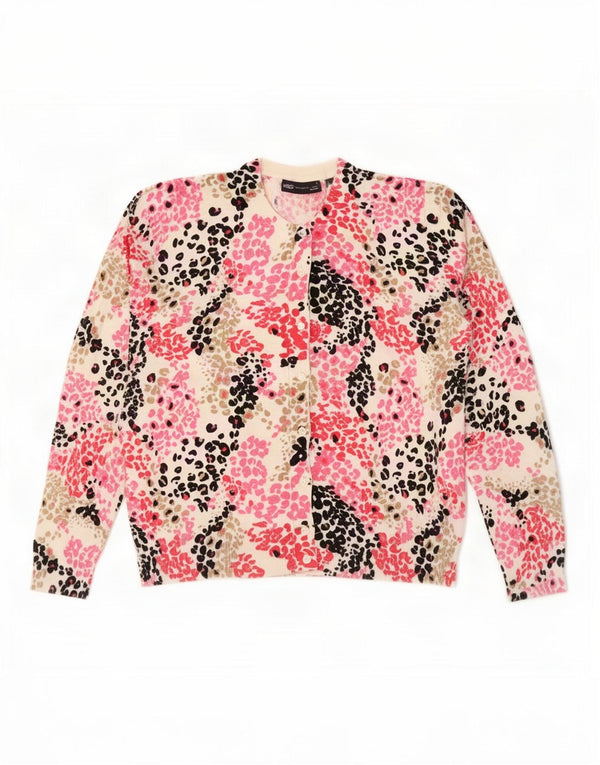 Marks & Spencer Γυναικεία ζακέτα πουλόβερ UK 14 Medium Beige print Animal