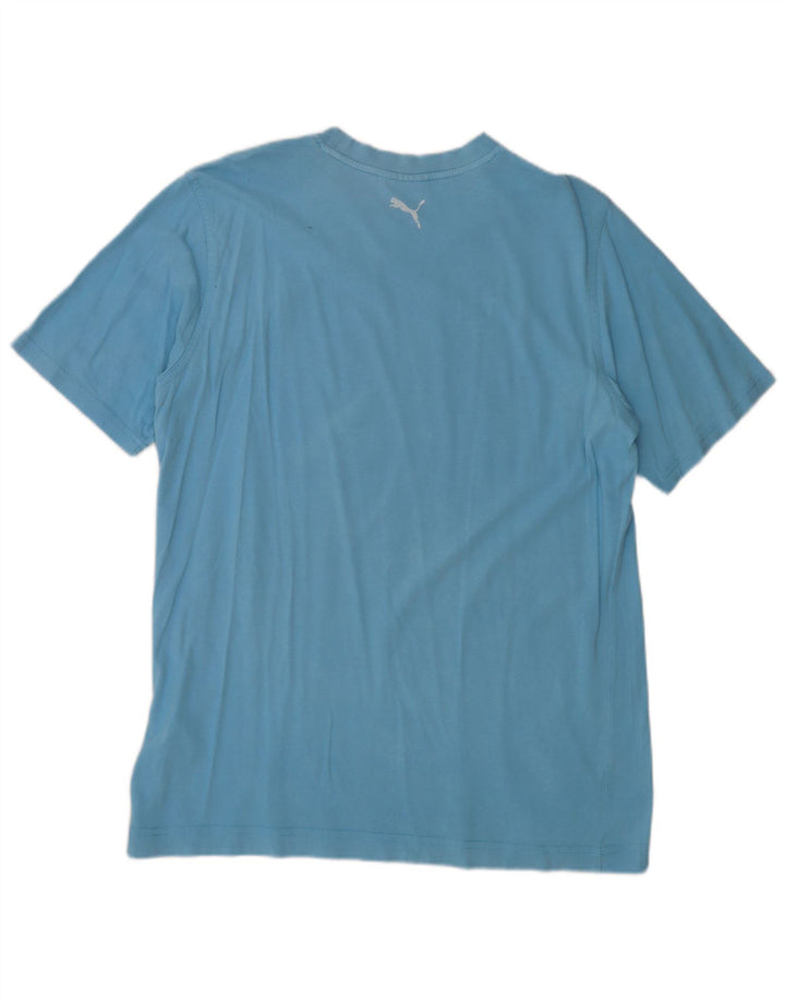 PUMA Grafisk T-shirt top til mænd, stor blå bomuld