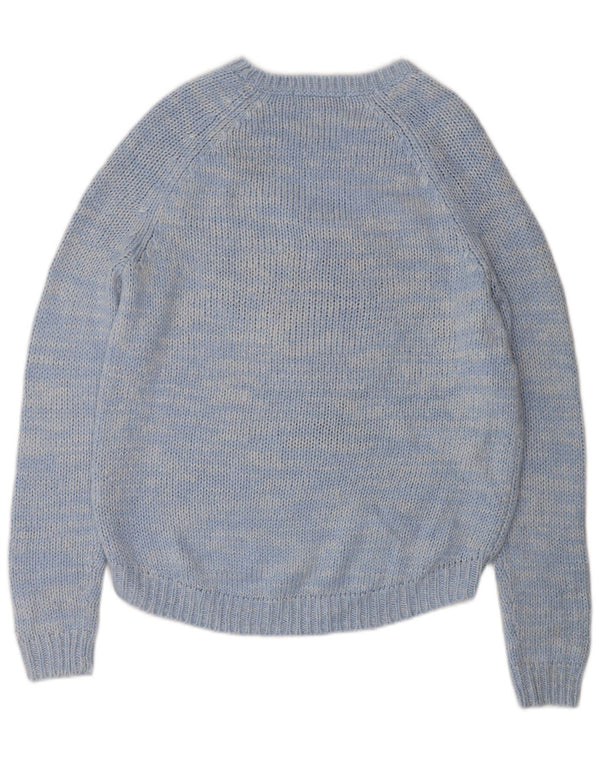 Marks & Spencer Pull graphique à col bateau pour femme UK 10 Petit Bleu