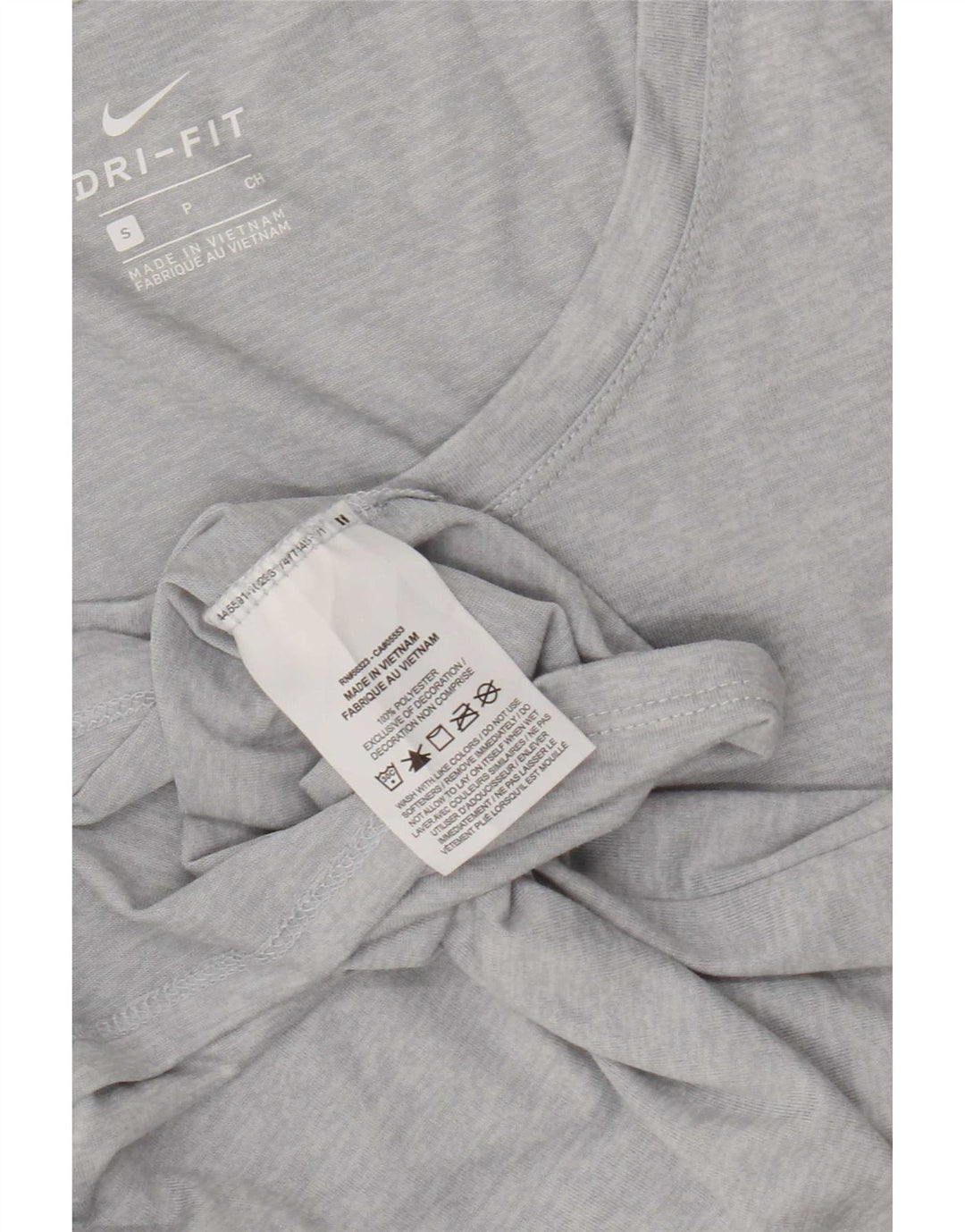 Nike Womens Dri Fit T-Shirt Top UK 10 Small Grey Flecked Polyester