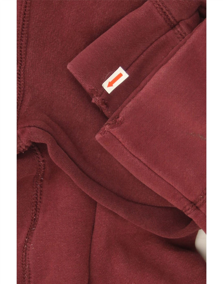 Superdry Herren-Sweatshirt mit Knopfkragen, mittlerer Burgunderrot, Baumwolle