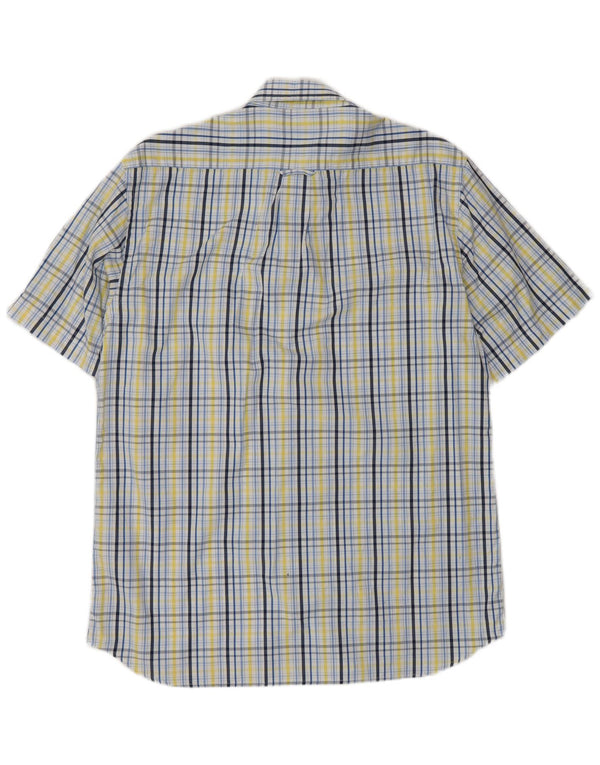 Gant Mens Short Sleeve Regular Fit Shirt Medium Blue Check Cotton