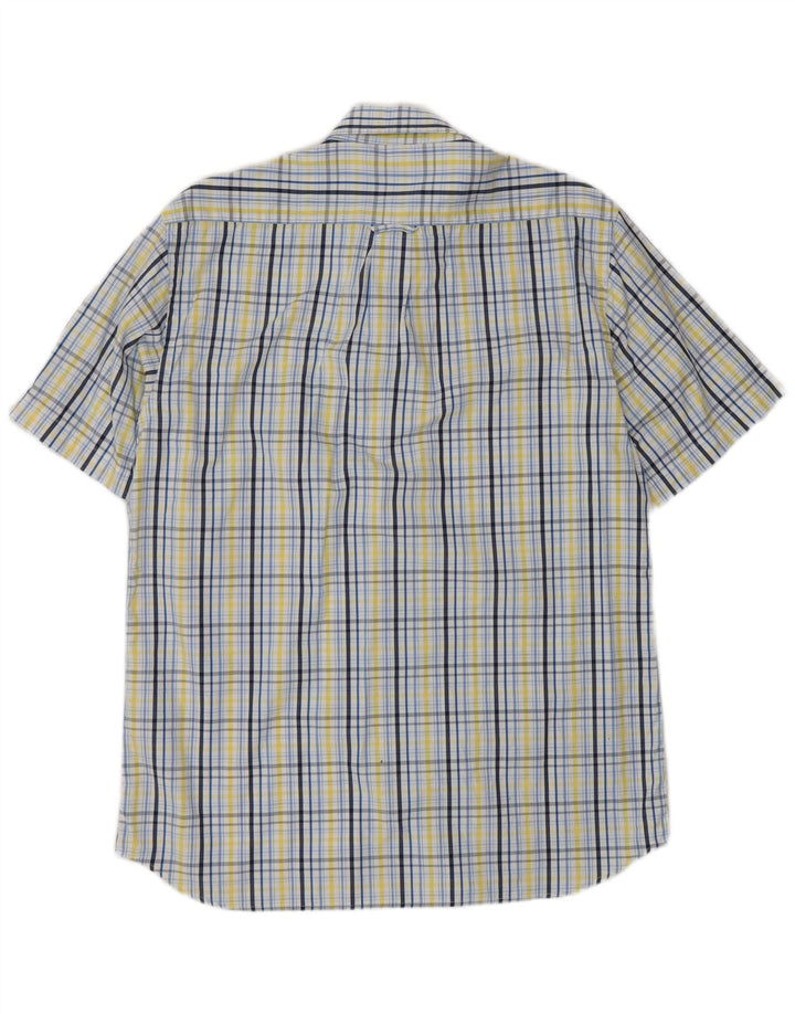 Gant Mens Short Sleeve Regular Fit Shirt Medium Blue Check Cotton