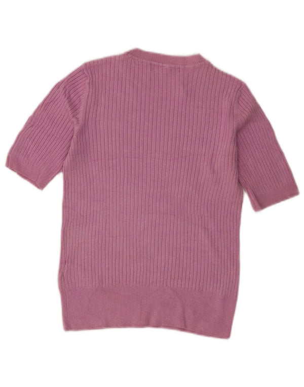 Marks & Spencer Womens Crop Boat Neck Jumper Sweater UK 6 XS Pink