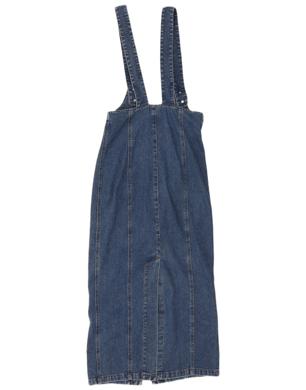Vintage Womens Denim Dungaree Dress EU 36 Small Blue Cotton