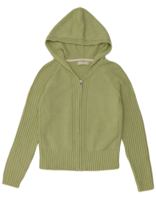 Marks & Spencer Dame Crop Hooded Cardigan Sweater UK 12 Medium Green