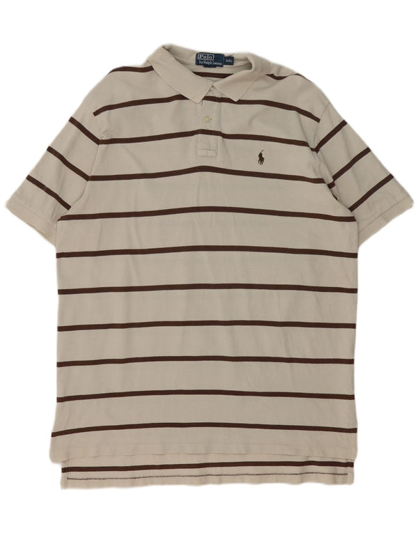 Polo Ralph Lauren herreskjorte 2XL beige stribet bomuld
