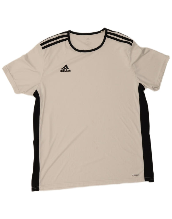 Adidas Hombre Aeroready Camiseta Top XL Blanco Colorblock Poliéster