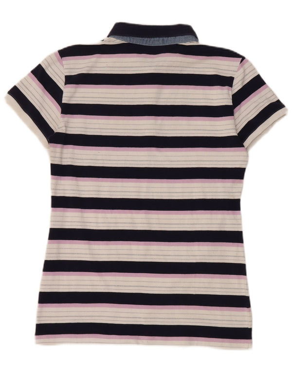 Ellesse Polo à manches courtes pour femme UK 14 Large rayé multicolore