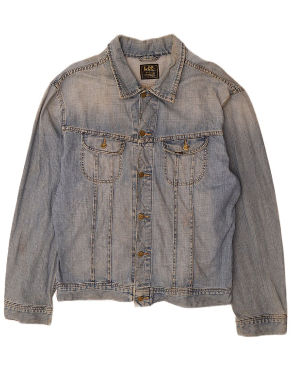 Lee Herren Jeansjacke UK 44 2XL Blaue Baumwolle