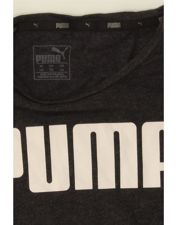 PUMA Womens Graphic T-Shirt Top UK 8 Small Grey Flecked Vintage Puma and Second-Hand Puma from Messina Hembry 