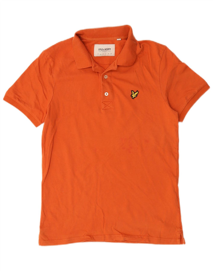 Lyle & Scott Mens Polo Shirt Small Orange Cotton