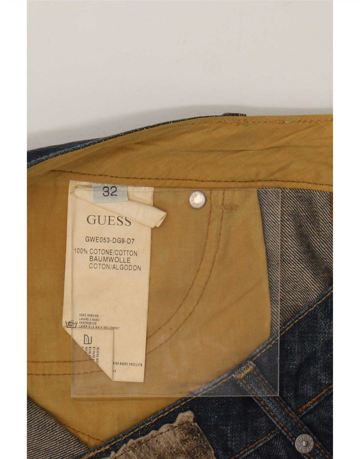 Guess Femme Mini Jupe En Jean W32 Large Bleu Marine Coton