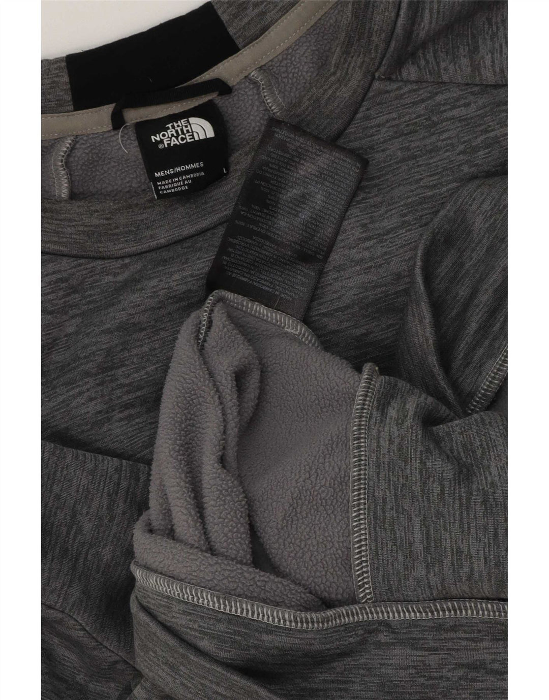 The North Face Mens Sweatshirt Jumper Large Grey Colourblock Polyester